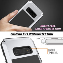 Load image into Gallery viewer, Galaxy S10+ Plus Metal Case, Heavy Duty Military Grade Rugged Armor Cover [White]
