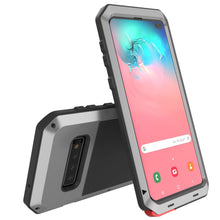 Load image into Gallery viewer, Galaxy S10+ Plus Metal Case, Heavy Duty Military Grade Rugged Armor Cover [Silver]
