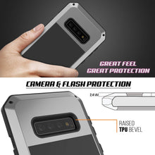 Load image into Gallery viewer, Galaxy S10+ Plus Metal Case, Heavy Duty Military Grade Rugged Armor Cover [Silver]
