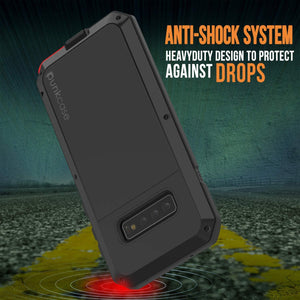Galaxy S10+ Plus Metal Case, Heavy Duty Military Grade Rugged Armor Cover [Black]