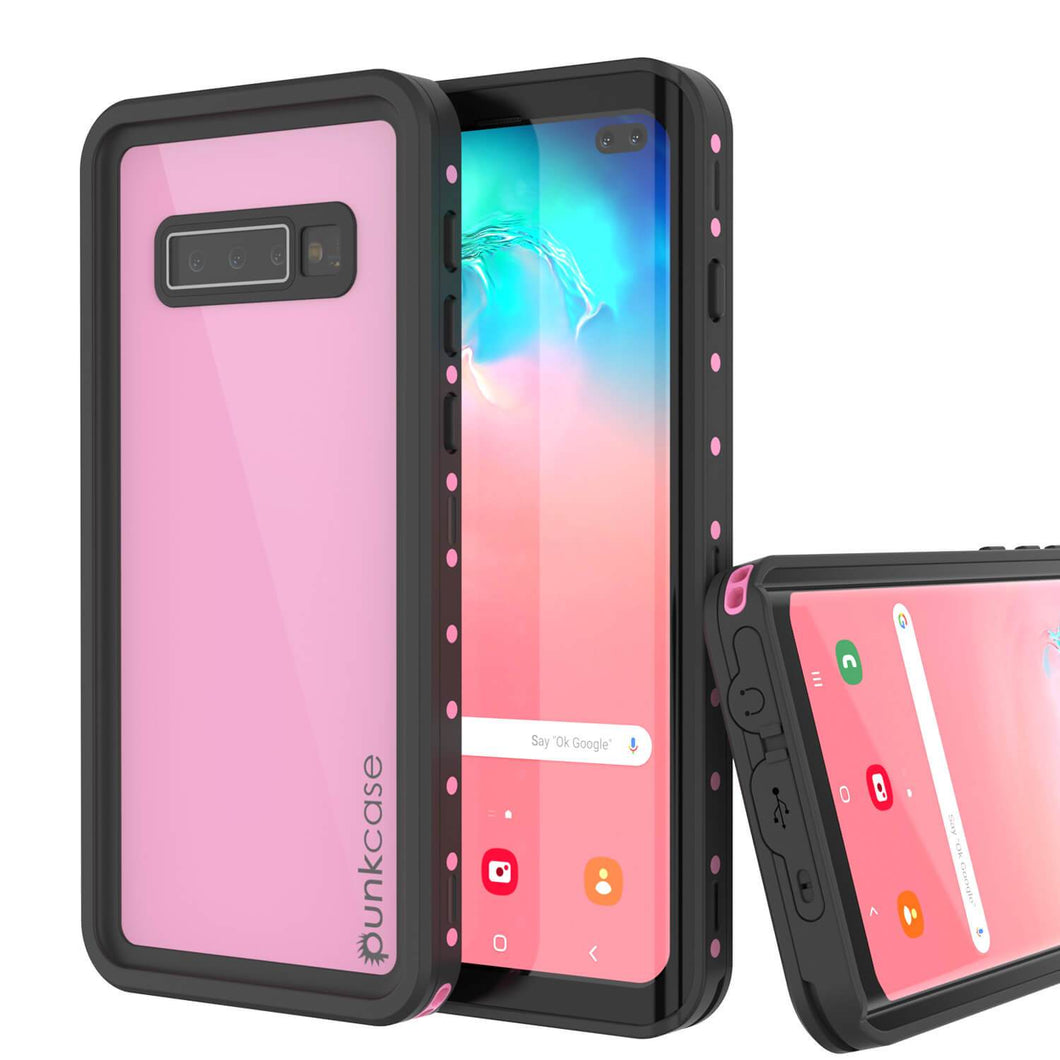 Galaxy S10+ Plus Waterproof Case PunkCase StudStar Pink Thin 6.6ft Underwater IP68 Shock/Snow Proof