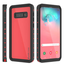 Load image into Gallery viewer, Galaxy S10 Waterproof Case PunkCase StudStar Red Thin 6.6ft Underwater IP68 Shock/Snow Proof
