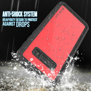 Galaxy S10 Waterproof Case PunkCase StudStar Red Thin 6.6ft Underwater IP68 Shock/Snow Proof