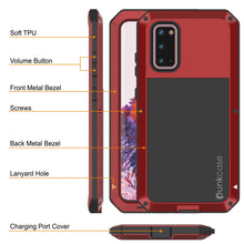 Load image into Gallery viewer, Galaxy s20 Metal Case, Heavy Duty Military Grade Rugged Armor Cover [Red]
