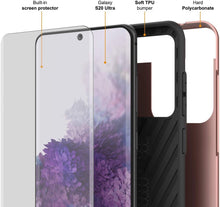 Load image into Gallery viewer, Galaxy S20 Ultra Case, PUNKcase [SLOT Series] [Slim Fit] Dual-Layer Armor Cover w/Integrated Anti-Shock System, Credit Card Slot [Rose Gold]
