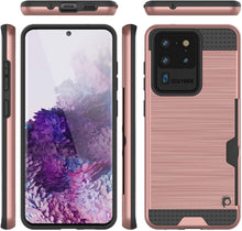 Load image into Gallery viewer, Galaxy S20 Ultra Case, PUNKcase [SLOT Series] [Slim Fit] Dual-Layer Armor Cover w/Integrated Anti-Shock System, Credit Card Slot [Rose Gold]
