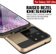 Load image into Gallery viewer, Galaxy S20 Ultra Case, PUNKcase [SLOT Series] [Slim Fit] Dual-Layer Armor Cover w/Integrated Anti-Shock System, Credit Card Slot [Gold]
