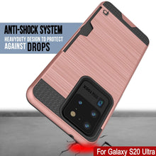 Load image into Gallery viewer, Galaxy S20 Ultra Case, PUNKcase [SLOT Series] [Slim Fit] Dual-Layer Armor Cover w/Integrated Anti-Shock System, Credit Card Slot [Rose Gold]
