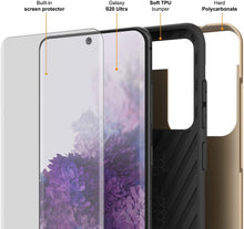 Load image into Gallery viewer, Galaxy S20 Ultra Case, PUNKcase [SLOT Series] [Slim Fit] Dual-Layer Armor Cover w/Integrated Anti-Shock System, Credit Card Slot [Gold]
