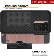 Load image into Gallery viewer, Galaxy S20 Ultra Case, PUNKcase [SLOT Series] [Slim Fit] Dual-Layer Armor Cover w/Integrated Anti-Shock System, Credit Card Slot [Rose Gold]
