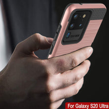 Load image into Gallery viewer, Galaxy S20 Ultra Case, PUNKcase [SLOT Series] [Slim Fit] Dual-Layer Armor Cover w/Integrated Anti-Shock System, Credit Card Slot [Rose Gold]
