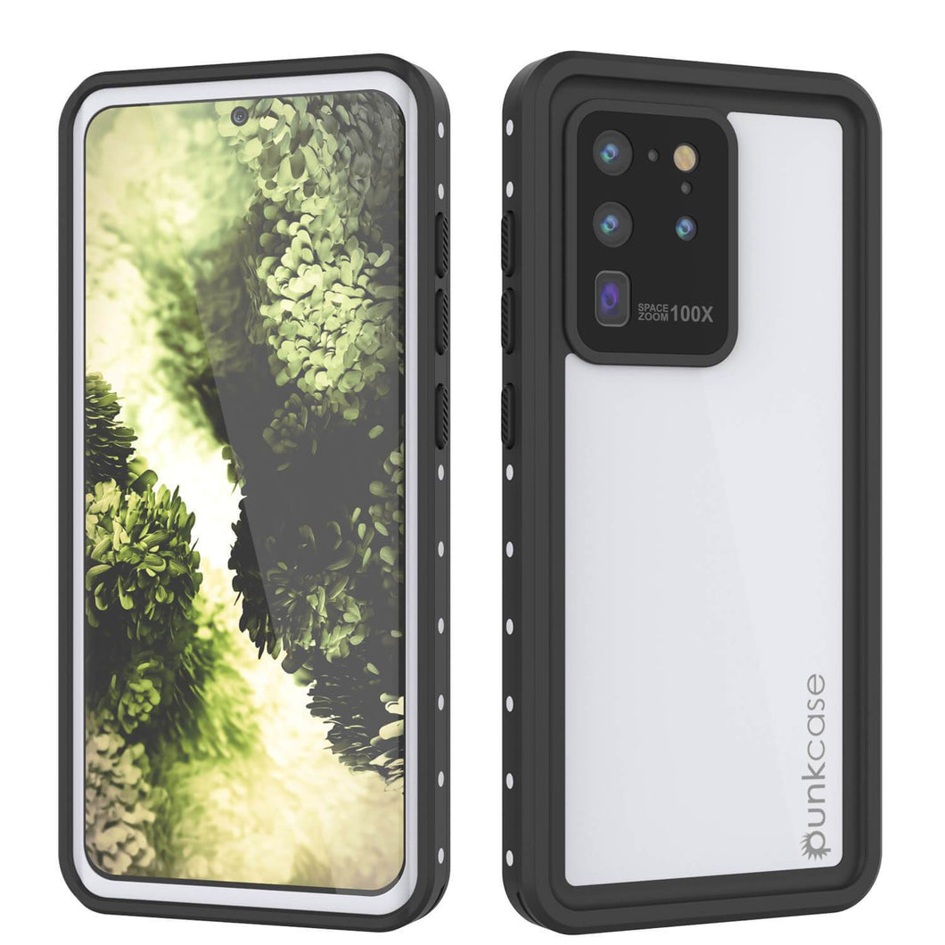 Galaxy S20 Ultra Waterproof Case, Punkcase StudStar White Thin 6.6ft Underwater IP68 Shock/Snow Proof