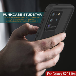 Galaxy S20 Ultra Waterproof Case PunkCase StudStar Black Thin 6.6ft Underwater IP68 Shock/Snow Proof