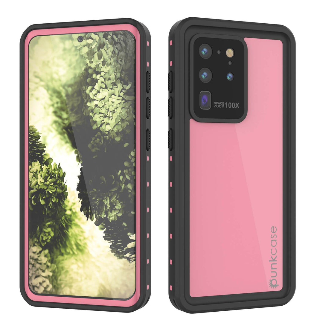 Galaxy S20 Ultra Waterproof Case PunkCase StudStar Pink Thin 6.6ft Underwater IP68 Shock/Snow Proof