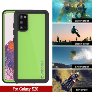 Galaxy S20 Waterproof Case PunkCase StudStar Light Green Thin 6.6ft Underwater IP68 ShockProof