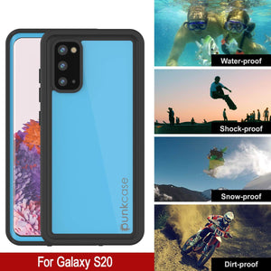 Galaxy S20 Waterproof Case PunkCase StudStar Light Blue Thin 6.6ft Underwater IP68 ShockProof