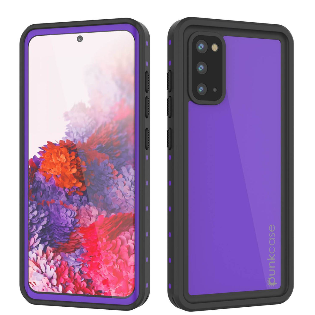 Galaxy S20 Waterproof Case PunkCase StudStar Purple Thin 6.6ft Underwater IP68 Shock/Snow Proof