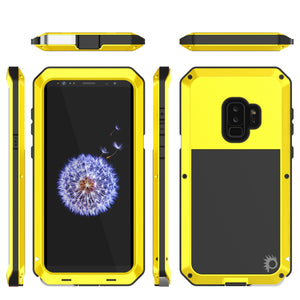 Galaxy S9 Plus Metal Case, Heavy Duty Military Grade Rugged Armor Cover [Neon]