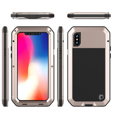 Load image into Gallery viewer, iPhone XS Max Metal Case, Heavy Duty Military Grade Armor Cover [shock proof] Full Body Hard [Gold]
