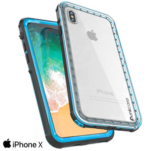 iPhone XS Case, PUNKCase [CRYSTAL SERIES] Protective IP68 Certified Cover [Light Blue]