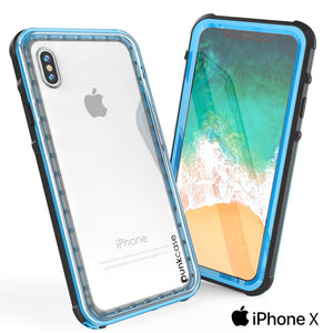 iPhone XS Max Case, PUNKCase [CRYSTAL SERIES] Protective IP68 Certified Cover [Light Blue]