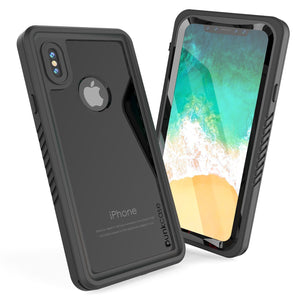 iPhone XS Max Waterproof Case, Punkcase [Extreme Series] Armor Cover W/ Built In Screen Protector [Black]