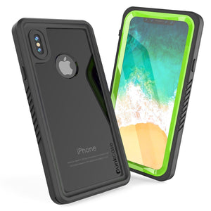 iPhone XS Max Waterproof Case, Punkcase [Extreme Series] Armor Cover W/ Built In Screen Protector [Light Green]