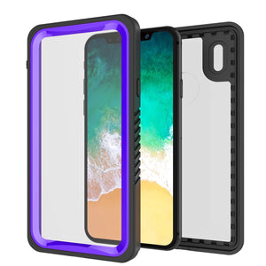 iPhone XS Max Waterproof Case, Punkcase [Extreme Series] Armor Cover W/ Built In Screen Protector [Purple]