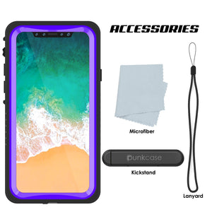 iPhone XS Max Waterproof Case, Punkcase [Extreme Series] Armor Cover W/ Built In Screen Protector [Purple]