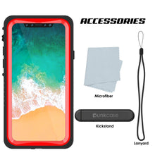 Load image into Gallery viewer, iPhone XS Max Waterproof Case, Punkcase [Extreme Series] Armor Cover W/ Built In Screen Protector [Red]
