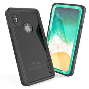 iPhone XS Max Waterproof Case, Punkcase [Extreme Series] Armor Cover W/ Built In Screen Protector [Teal]