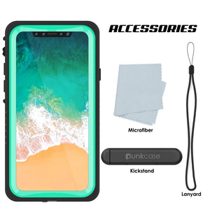 iPhone XS Max Waterproof Case, Punkcase [Extreme Series] Armor Cover W/ Built In Screen Protector [Teal]