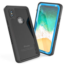 Load image into Gallery viewer, iPhone XS Max Waterproof Case, Punkcase [Extreme Series] Armor Cover W/ Built In Screen Protector [Light Blue]
