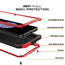Load image into Gallery viewer, Galaxy S9 Plus Metal Case, Heavy Duty Military Grade Rugged Armor Cover [Red]
