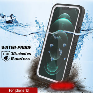 iPhone 13  Waterproof Case, Punkcase [Extreme Series] Armor Cover W/ Built In Screen Protector [White]