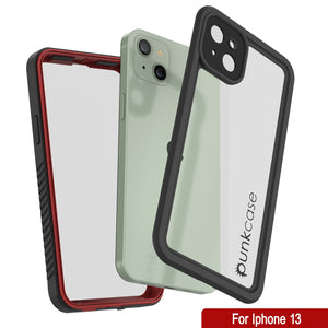 iPhone 13  Waterproof Case, Punkcase [Extreme Series] Armor Cover W/ Built In Screen Protector [Red]