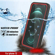 Load image into Gallery viewer, iPhone 13  Waterproof Case, Punkcase [Extreme Series] Armor Cover W/ Built In Screen Protector [Red]
