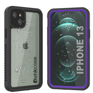 iPhone 13  Waterproof Case, Punkcase [Extreme Series] Armor Cover W/ Built In Screen Protector [Purple]