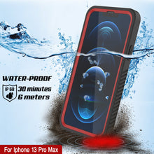 Load image into Gallery viewer, iPhone 13 Pro Max  Waterproof Case, Punkcase [Extreme Series] Armor Cover W/ Built In Screen Protector [Red]
