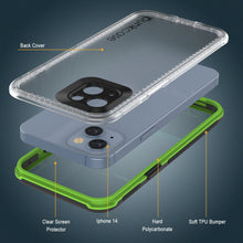 Load image into Gallery viewer, Punkcase iPhone 14 Waterproof Case [Aqua Series] Armor Cover [Clear Black] [Clear Back]
