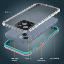 Load image into Gallery viewer, Punkcase iPhone 14 Waterproof Case [Aqua Series] Armor Cover [Clear Pink] [Clear Back]
