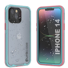 Load image into Gallery viewer, Punkcase iPhone 14 Waterproof Case [Aqua Series] Armor Cover [Clear Pink] [Clear Back]

