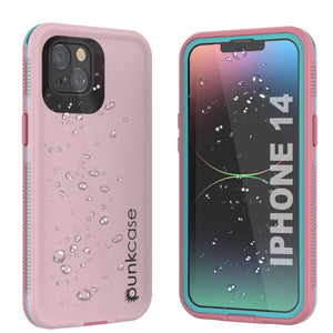 Punkcase iPhone 14 Waterproof Case [Aqua Series] Armor Cover [Pink]