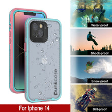 Load image into Gallery viewer, Punkcase iPhone 14 Waterproof Case [Aqua Series] Armor Cover [Clear Pink] [Clear Back]
