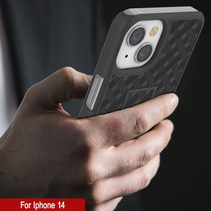 iPhone 15 Case With Tempered Glass Screen Protector, Holster Belt Clip & Built-In Kickstand [Black]