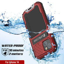 Load image into Gallery viewer, iPhone 14 Metal Extreme 3.0 Case, Heavy Duty Military Grade Armor Cover [shock proof] Waterproof Aluminum Case [Red]
