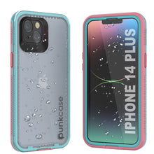 Load image into Gallery viewer, Punkcase iPhone 14 Plus Waterproof Case [Aqua Series] Armor Cover [Clear Pink] [Clear Back]

