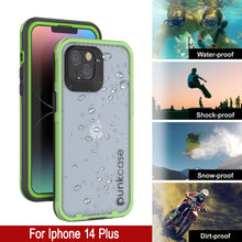 Load image into Gallery viewer, Punkcase iPhone 14 Plus Waterproof Case [Aqua Series] Armor Cover [Clear Black] [Clear Back]
