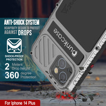 Load image into Gallery viewer, iPhone 14 Plus Metal Extreme 3.0 Case, Heavy Duty Military Grade Armor Cover [shock proof] Waterproof Aluminum Case [Silver]
