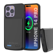 Load image into Gallery viewer, iPhone 14 Pro Battery Case, PunkJuice 4800mAH Fast Charging Power Bank W/ Screen Protector | [Black]
